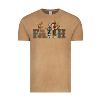 Vintage Camel faith cross and butterfly with sunflower leopard and roses Vintage Tee - Artiststas