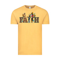 Vintage Mustard faith cross and butterfly with sunflower leopard and roses Vintage Tee - Artiststas
