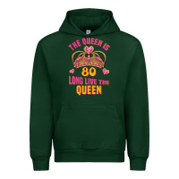 Forest Green the queen is 80 long live the queen Urban Hoodie - Jasminsmagicworld