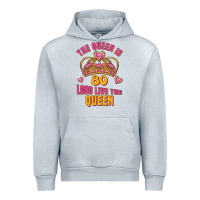 Heather Grey the queen is 80 long live the queen Urban Hoodie - Jasminsmagicworld