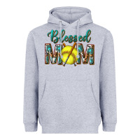Heather Grey western blessed mom with softball Heavyweight Hoodie - texasbilliewilder