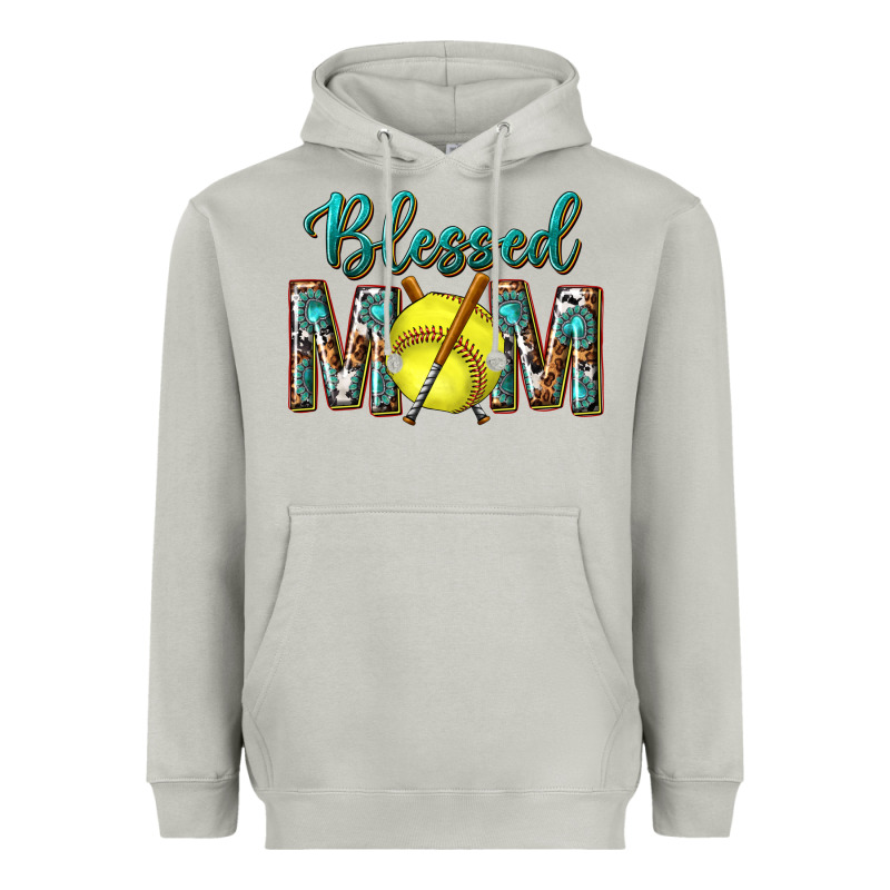 Western Blessed Mom With Softball Heavyweight Hoodie by texasbilliewilder | Teevron