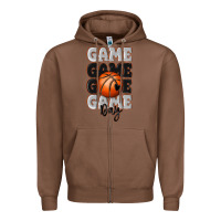Chestnut game day basketball bal Zipper Hoodie - MaliasSmallBusiness