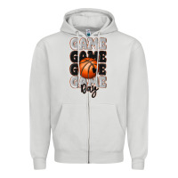 Dove Grey game day basketball bal Zipper Hoodie - MaliasSmallBusiness