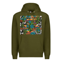 Army Green cactus gemstone Premium Hoodie - AdoDesignShop