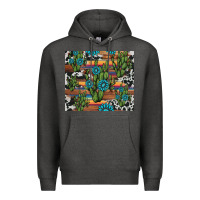 Charcoal Heather cactus gemstone Premium Hoodie - AdoDesignShop