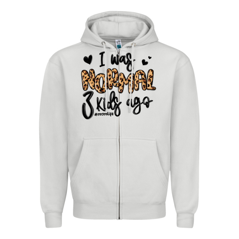 I Was Normal Three Kids Ago Momlife Zipper Hoodie by MaliasSmallBusiness | Teevron