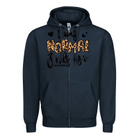 Navy i was normal three kids ago momlife Zipper Hoodie - MaliasSmallBusiness