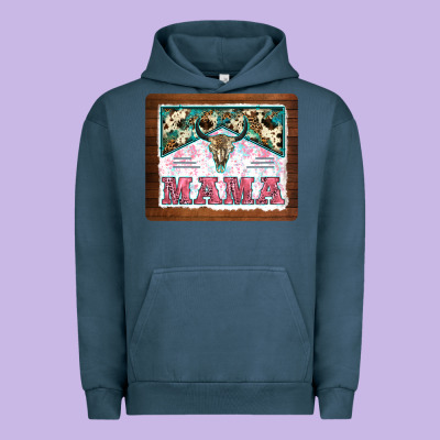 Western Bull Skull Mama Mousepad Urban Hoodie Designed By Barkaloodesign