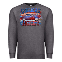 Charcoal Heather American honey 4th of july Premium Sweatshirt - CowGirlArtShop