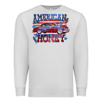 Dove Grey American honey 4th of july Premium Sweatshirt - CowGirlArtShop