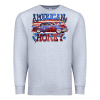 Heather Grey American honey 4th of july Premium Sweatshirt - CowGirlArtShop
