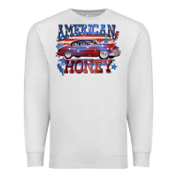 Oatmeal Heather American honey 4th of july Premium Sweatshirt - CowGirlArtShop