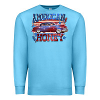 Ocean Blue American honey 4th of july Premium Sweatshirt - CowGirlArtShop