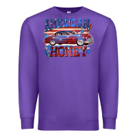 Purple American honey 4th of july Premium Sweatshirt - CowGirlArtShop