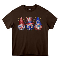 Chocolate Brown American Gnomes Heavy Core Tee - CowhideDigitalArt