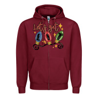 Burgundy let's get lit Zipper Hoodie - MaliasSmallBusiness