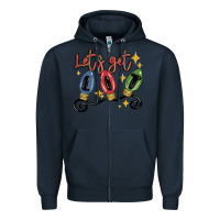 Navy let's get lit Zipper Hoodie - MaliasSmallBusiness