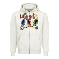 Oatmeal Heather let's get lit Zipper Hoodie - MaliasSmallBusiness