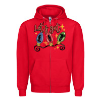 Red let's get lit Zipper Hoodie - MaliasSmallBusiness