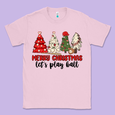 Classic Tee merry christmas let s play ball baseball