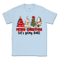 Dusty Blue merry christmas let s play ball baseball Classic Tee - MaliasSmallBusiness