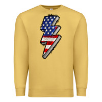 Antique Gold American lightning bold 4th of july Premium Sweatshirt - CowGirlArtShop