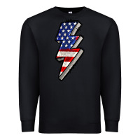 Black American lightning bold 4th of july Premium Sweatshirt - CowGirlArtShop