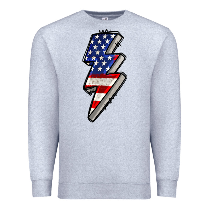 American Lightning Bold 4th Of July Premium Sweatshirt by CowGirlArtShop | Teevron
