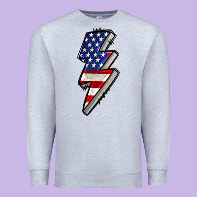 American Lightning Bold 4th Of July Premium Sweatshirt Designed By Cowgirlartshop
