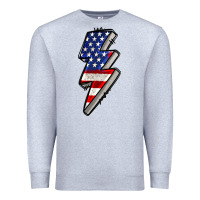 Heather Grey American lightning bold 4th of july Premium Sweatshirt - CowGirlArtShop