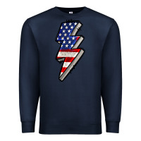 Navy American lightning bold 4th of july Premium Sweatshirt - CowGirlArtShop