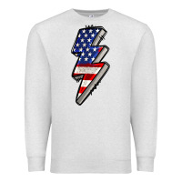 Oatmeal Heather American lightning bold 4th of july Premium Sweatshirt - CowGirlArtShop