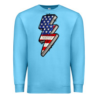 Ocean Blue American lightning bold 4th of july Premium Sweatshirt - CowGirlArtShop