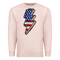 Pale Pink American lightning bold 4th of july Premium Sweatshirt - CowGirlArtShop