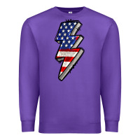 Purple American lightning bold 4th of july Premium Sweatshirt - CowGirlArtShop
