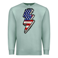 Seafoam American lightning bold 4th of july Premium Sweatshirt - CowGirlArtShop