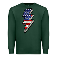 Sports Green American lightning bold 4th of july Premium Sweatshirt - CowGirlArtShop
