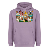 Lavender farm animals coffee cups Heavyweight Hoodie - Zillion Design Studio