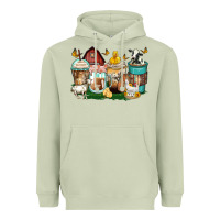 Matcha farm animals coffee cups Heavyweight Hoodie - Zillion Design Studio