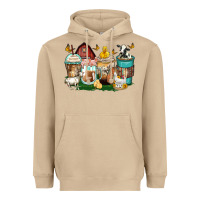Mushroom farm animals coffee cups Heavyweight Hoodie - Zillion Design Studio