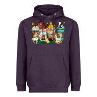 Plum farm animals coffee cups Heavyweight Hoodie - Zillion Design Studio