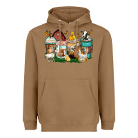 Toasted Coconut farm animals coffee cups Heavyweight Hoodie - Zillion Design Studio