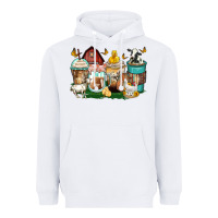 White farm animals coffee cups Heavyweight Hoodie - Zillion Design Studio