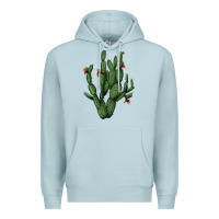 Blue Mist cactus with flowers Premium Hoodie - AdoDesignShop