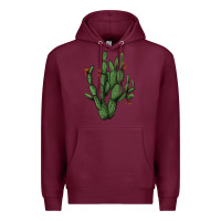 Burgundy cactus with flowers Premium Hoodie - AdoDesignShop