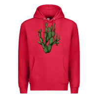Cardinal cactus with flowers Premium Hoodie - AdoDesignShop