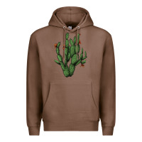 Chestnut cactus with flowers Premium Hoodie - AdoDesignShop
