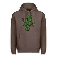 Coffee cactus with flowers Premium Hoodie - AdoDesignShop
