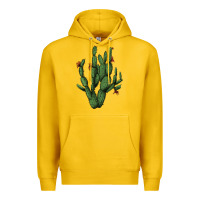 Lemon cactus with flowers Premium Hoodie - AdoDesignShop